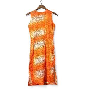 Elvis Jesus & Co. Couture Orange Sleeveless Dress Boho Tie Die Spirals - Size 4